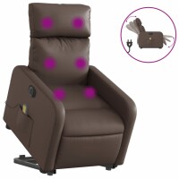 vidaXL Massagesessel mit Aufstehhilfe Elektrisch Braun...