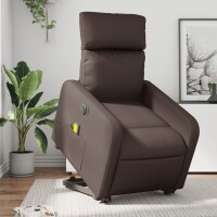 vidaXL Massagesessel mit Aufstehhilfe Elektrisch Braun...