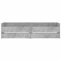 vidaXL Bett mit Schubladen Betongrau 75x190 cm