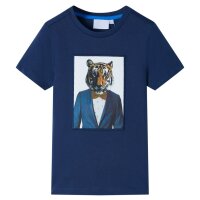 Kinder-Kurzarmshirt Dunkelblau 140