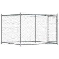 vidaXL Hundezwinger mit Tür Grau 2x2x1,5 m...