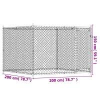 vidaXL Hundezwinger mit T&uuml;r Grau 2x2x1,5 m Verzinkter Stahl