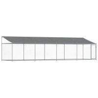 vidaXL Hundezwinger mit Dach und Tür Grau 8x2x2 m...