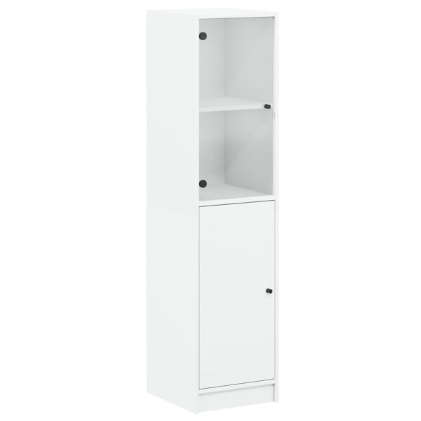 vidaXL Highboard mit Glast&uuml;r Wei&szlig; 35x37x142 cm