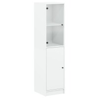 vidaXL Highboard mit Glastür Weiß 35x37x142 cm