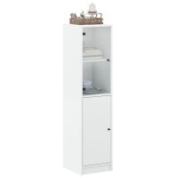 vidaXL Highboard mit Glast&uuml;r Wei&szlig; 35x37x142 cm