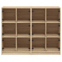 vidaXL B&uuml;cherregal mit T&uuml;ren Sonoma-Eiche 136x37x109 cm Holzwerkstoff