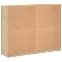 vidaXL B&uuml;cherregal mit T&uuml;ren Sonoma-Eiche 136x37x109 cm Holzwerkstoff