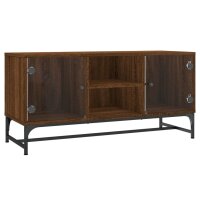 vidaXL TV-Schrank mit Glast&uuml;ren Braun Eichen-Optik 102x37x50 cm