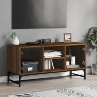 vidaXL TV-Schrank mit Glast&uuml;ren Braun Eichen-Optik 102x37x50 cm