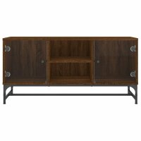 vidaXL TV-Schrank mit Glast&uuml;ren Braun Eichen-Optik 102x37x50 cm