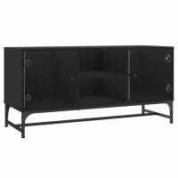 vidaXL TV-Schrank mit Glast&uuml;ren Schwarz 102x37x50 cm