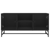 vidaXL TV-Schrank mit Glast&uuml;ren Schwarz 102x37x50 cm