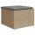 vidaXL Gartenhocker mit Kissen Beige 55x55x37 cm Poly Rattan