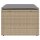 vidaXL Gartenhocker mit Kissen Beige 55x55x37 cm Poly Rattan