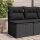 vidaXL Gartensofa ohne Armlehnen mit Kissen Schwarz Poly Rattan