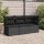 vidaXL Gartensofa ohne Armlehnen mit Kissen Schwarz Poly Rattan