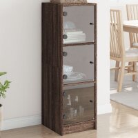 vidaXL Highboard mit Glastüren Braun Eichen-Optik...