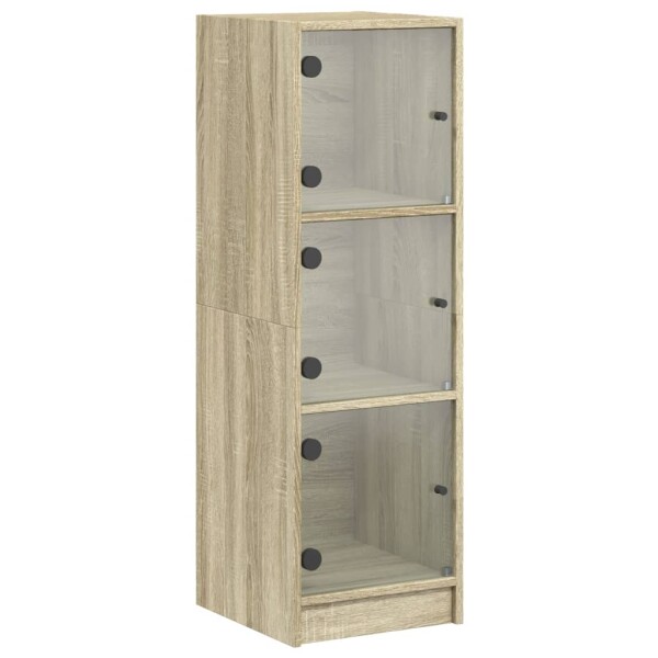 vidaXL Highboard mit Glast&uuml;ren Sonoma-Eiche 35x37x109 cm