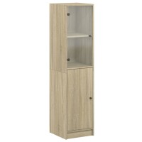 vidaXL Highboard mit Glastür Sonoma-Eiche 35x37x142 cm