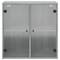 vidaXL Wandschrank mit Glast&uuml;ren Grau Sonoma 68x37x68,5 cm