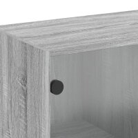 vidaXL Wandschrank mit Glast&uuml;ren Grau Sonoma 68x37x68,5 cm