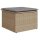 vidaXL Gartenhocker mit Kissen Beige 55x55x37 cm Poly Rattan