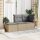 vidaXL Gartenhocker mit Kissen Beige 55x55x37 cm Poly Rattan