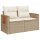 vidaXL Gartensofa mit Kissen 2-Sitzer Beige Poly Rattan