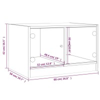 vidaXL Couchtisch mit Glast&uuml;ren Sonoma-Eiche 68x50x42 cm