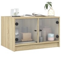 vidaXL Couchtisch mit Glast&uuml;ren Sonoma-Eiche 68x50x42 cm