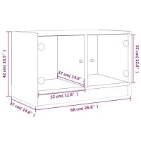 vidaXL TV-Schrank mit Glast&uuml;ren Schwarz 68x37x42 cm