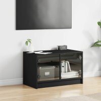 vidaXL TV-Schrank mit Glast&uuml;ren Schwarz 68x37x42 cm