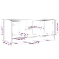 vidaXL TV-Schrank mit Glast&uuml;ren Schwarz 102x37x42 cm