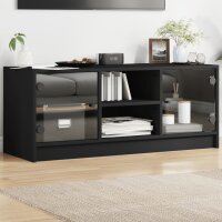 vidaXL TV-Schrank mit Glast&uuml;ren Schwarz 102x37x42 cm