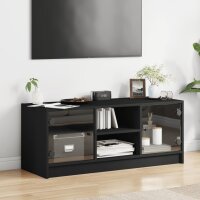 vidaXL TV-Schrank mit Glast&uuml;ren Schwarz 102x37x42 cm