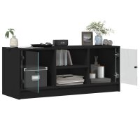 vidaXL TV-Schrank mit Glast&uuml;ren Schwarz 102x37x42 cm