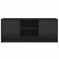 vidaXL TV-Schrank mit Glast&uuml;ren Schwarz 102x37x42 cm