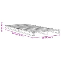 vidaXL Palettenbett Wachsbraun 90x200 cm Massivholz Kiefer