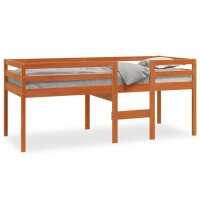 vidaXL Hochbett Wachsbraun 75x190 cm Massivholz Kiefer