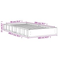 vidaXL Massivholzbett Wachsbraun 90x200 cm Kiefer