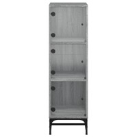 vidaXL Highboard mit Glast&uuml;ren Grau Sonoma 35x37x120 cm