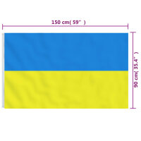 vidaXL Flagge der Ukraine mit Messing&ouml;sen 90x150 cm