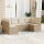 vidaXL 6-tlg. Garten-Sofagarnitur mit Kissen Beige Poly Rattan