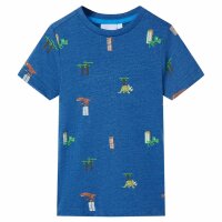 Kinder-T-Shirt Dunkelblau Melange 140