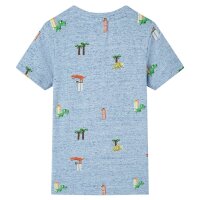 Kinder-T-Shirt Blau Melange 128