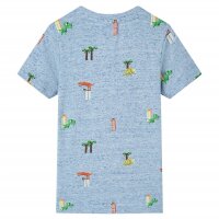 Kinder-T-Shirt Blau Melange 104