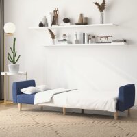 vidaXL Schlafsofa 2-Sitzer Blau Stoff