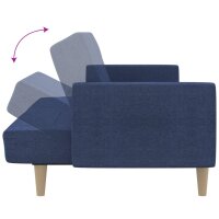 vidaXL Schlafsofa 2-Sitzer Blau Stoff