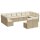 vidaXL 12-tlg. Garten-Sofagarnitur mit Kissen Beige Poly Rattan